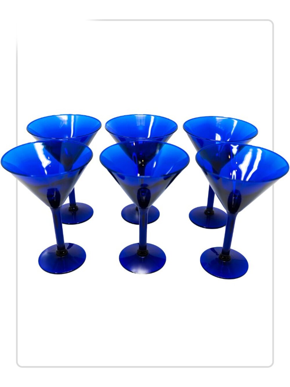 Cobalt Blue Martini Glass Stemware (set of 6)